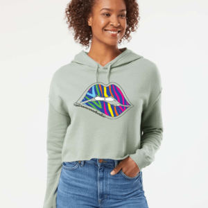 Crop Hoodie - Danceaholic Lips